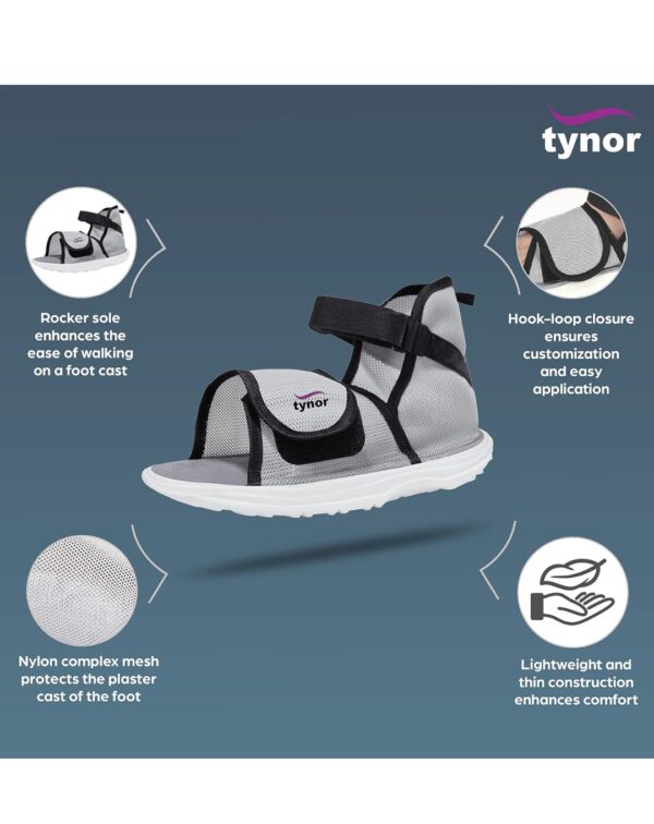 Tynor Cast Shoe Rocker Sole, Grey, Large - Image 2