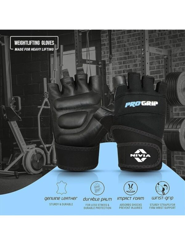 TYNOR Tynorgrip Gym Gloves with Support, Black, Large - Image 2