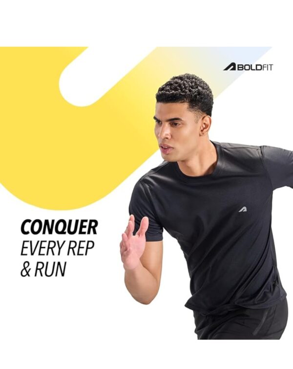 Boldfit Men's Polyester Regular Fit Quick-Dry Sports Activewear Half - Image 3