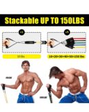 YETI Resistance Exercise Bands with Door Anchor, Handles, Waterproof Carry Bag