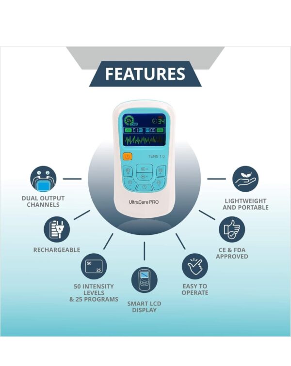 UltraCare PRO TENS 1.0 TENS Body Machine for Physiotherapy Massager - Image 2