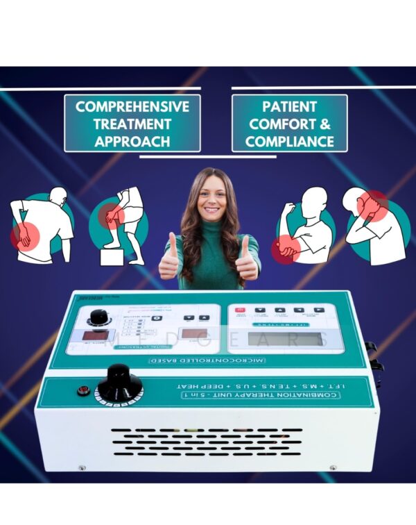 Physiogears 5-in-1 IFT, MS, TENS & Ultrasonic Combo Physiotherapy Machine - Image 2