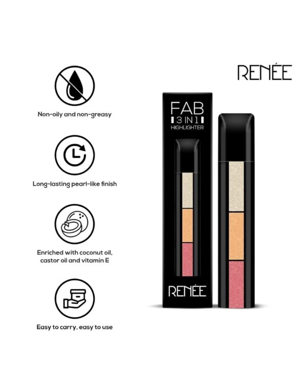 RENEE Fab 3 in 1 Highlighter Long Lasting Pearl - Image 2