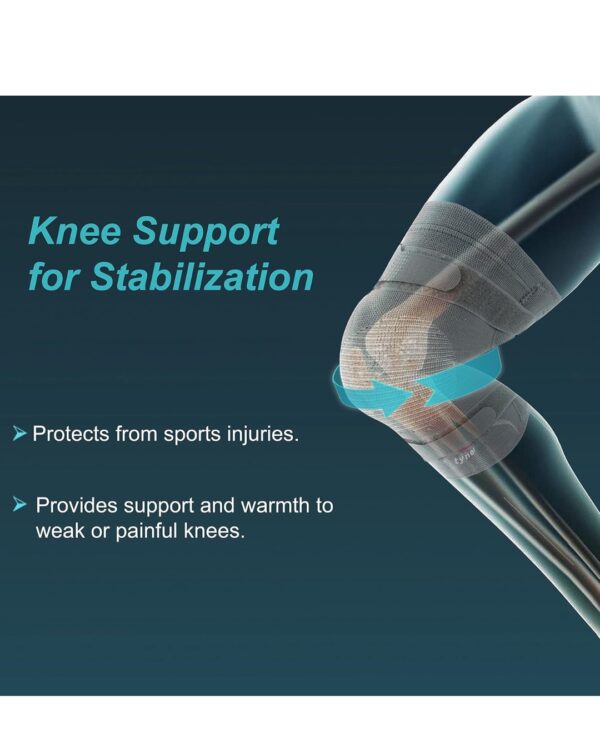 TYNOR Knee Cap With Rigid Hinge, Grey, Large - Image 3