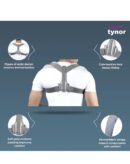TYNOR Clavicle Brace with Fastening Tape, Grey, Large