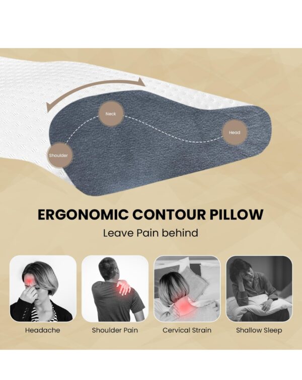 Sleepsia Cervical Pillow for Neck Pain & Shoulder Pain Relief - Image 3