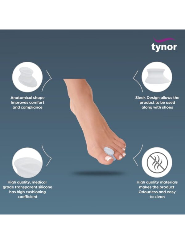 TYNOR Toe Separator Silicone, White, Medium, Pack of 2 - Image 3