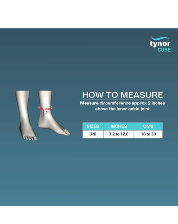 TYNOR Ankle Wrap Sleek Elastic, Grey, Universal - Image 4