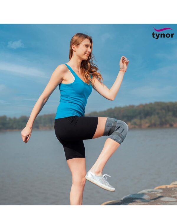 TYNOR Knee Cap With Rigid Hinge, Grey, Large - Image 4