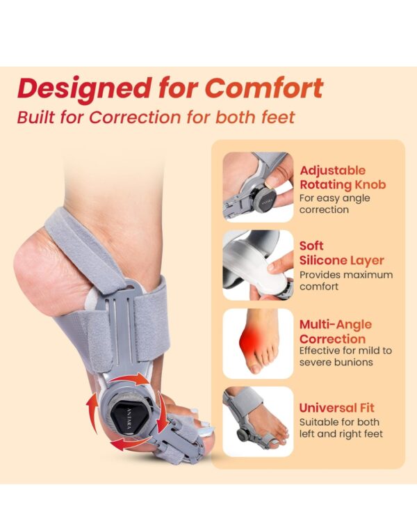AGEasy Antara Bunion Corrector Adjustable Toe Straightener for Men & Women - Image 3