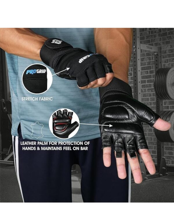 TYNOR Tynorgrip Gym Gloves with Support, Black, Large - Image 4