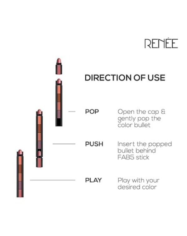 RENEE Fab 5 Nude 5 in 1 Lipstick - Image 4