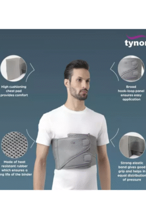 Tynor Chest Binder, Grey-Size-Small