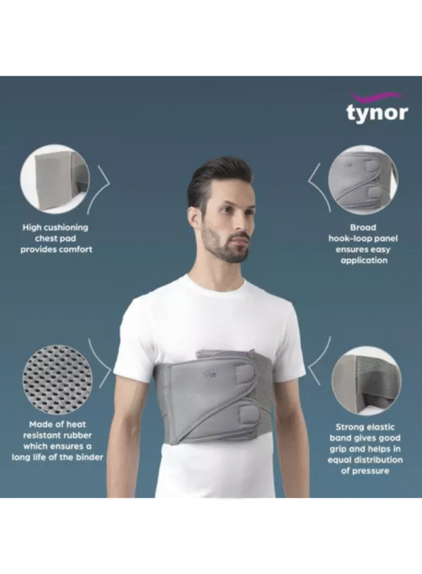 Tynor Chest Binder, Grey-Size-Small