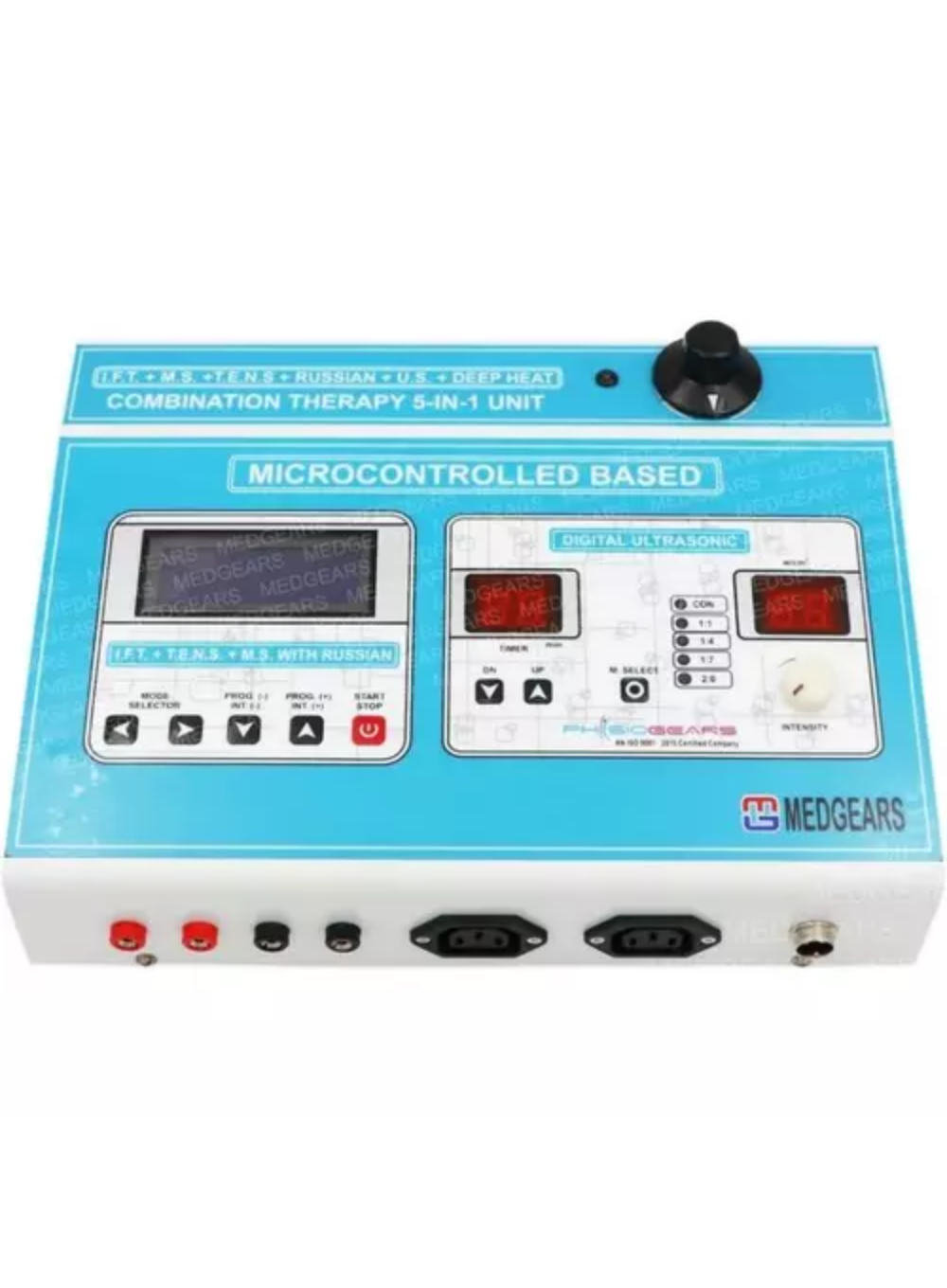 Medgears Physiotherapy 5 In 1 Therapy Machine | Combination: IFT + Muscle Stimulator + Tens + Ultrasound Deep + Heat Machine for Electrotherapy