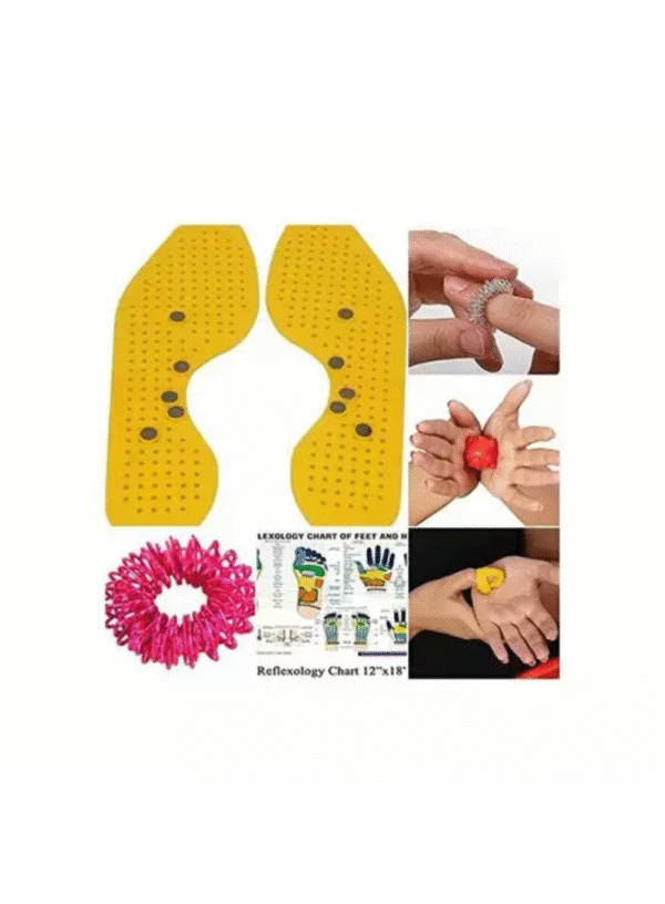 Perfect Magnets - Magnetic and Acupressure Sole with Power Ball Thumb Su-Jok Ring and Reflexology Chart