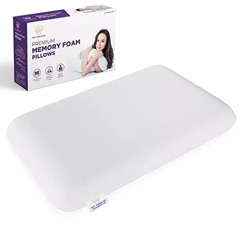 MY ARMOR Memory Foam Orthopedic Cervical Pillow for Neck Pain | Queen Size Cervical Pillow for Sleeping & Neck Pain Relief | 22x14x4 Inches (Without Cover)
